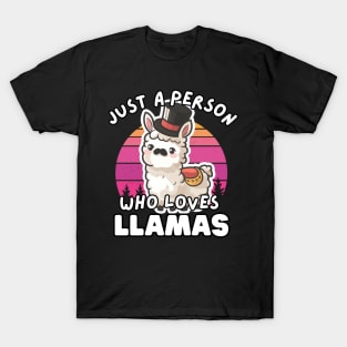 Just A Person Who Loves LLamas T-Shirt